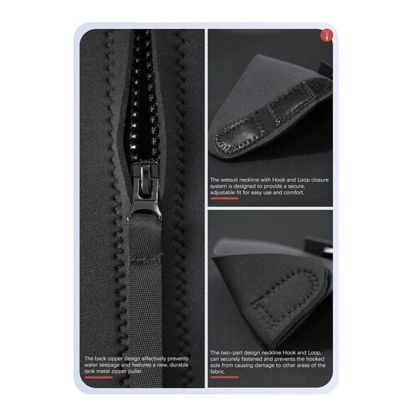 Hevto Pluto-1 3XL Men’s 3/2mm Black & Red Neoprene Wetsuit Full Scuba Suits‎ - Picture 2 of 7